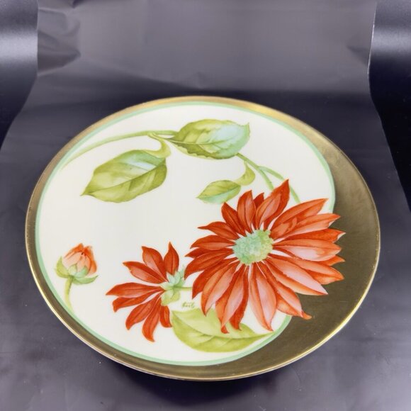 Antique Bavaria Hand Painted Red Flower Plate Dish Made In Germany Porcelain VTG - Picture 12 of 13